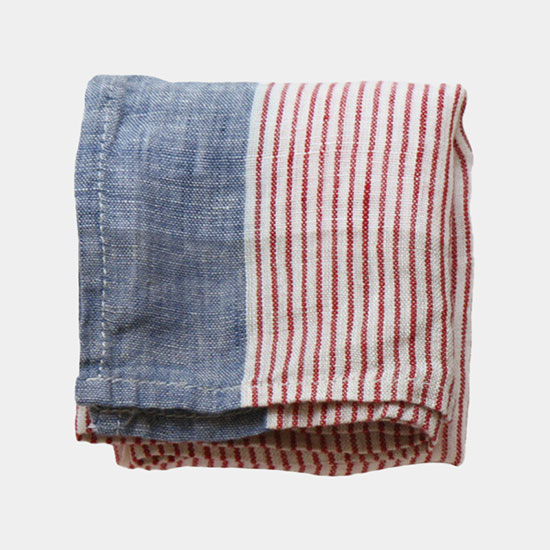 ハンカチ　デルフィ Red&Blue