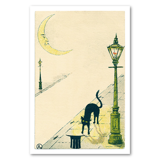 復刻版 post card 街灯と猫